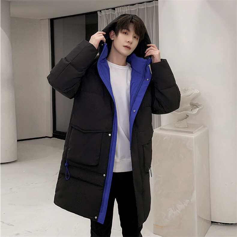 2026新款女学生情侣同款学院风羽绒服男中长款加厚过膝青年潮牌,男装羽绒服,钱塘6003（原4033）