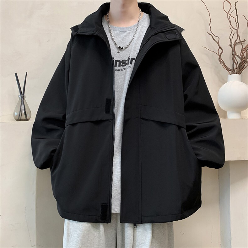 JK9086/P75秋装新款个性可拆卸帽子外套男防风防水冲锋衣夹克男,男装夹克,电商A141