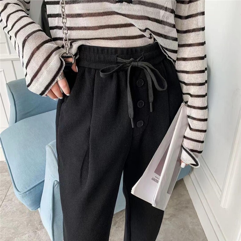 秋季卫裤华夫格新，女装休闲裤，LC裤子