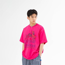 南夏乔装2025夏季新款日系复古卡通印花圆领上衣潮流中性短袖T恤，男装T恤，电商S006（B521）