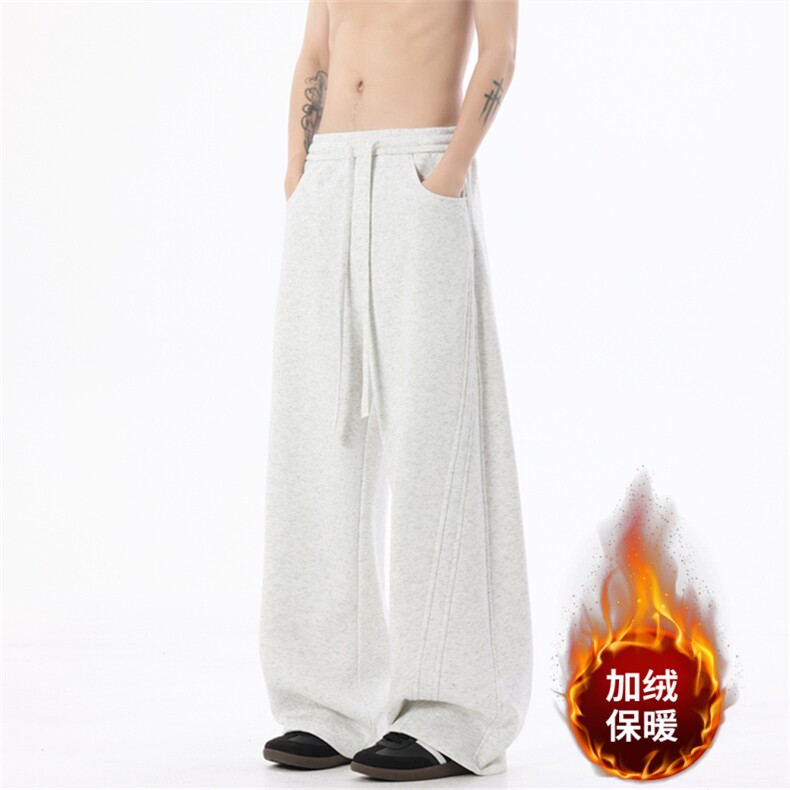 秋冬加绒休闲裤男宽松直筒裤弯刀裤K277-P45加绒P55控78加绒控88,男装卫衣,星座209-2