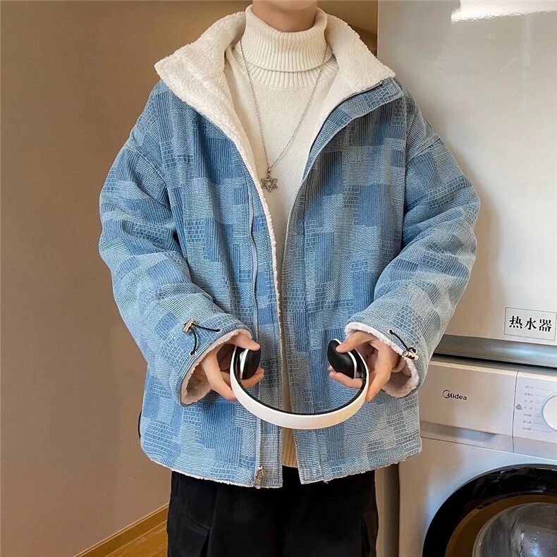 羊羔毛牛仔外套男冬装韩版J8126P95,男装夹克,星座1116-2