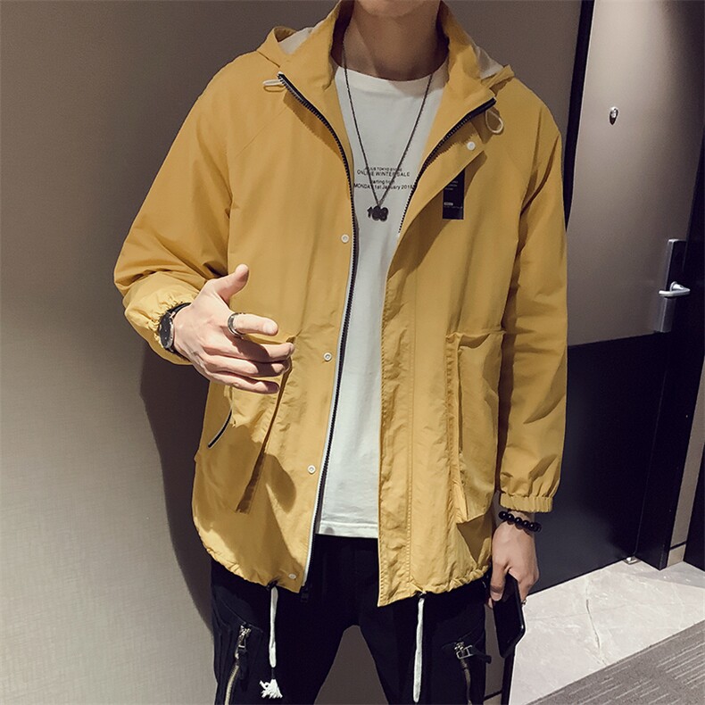 男士中长款风衣外套韩版潮流2021春季新款时尚夹克DS339TP95,男装风衣,电商A102