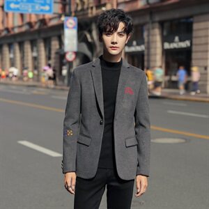 秋冬西装领男毛呢外套社会小伙店主风毛呢夹克青春N7601-P120图片