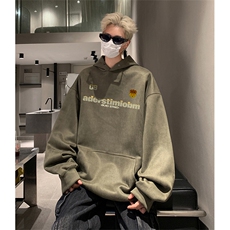 抖音得物供货提供视频秋冬重磅美式麂皮绒连帽卫衣JLM02，男装卫衣，电商A486
