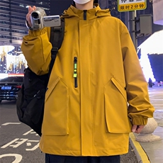 新款连帽冲锋衣夹克男港风潮流宽松休闲外套JK2306-P68，男装夹克，星座717
