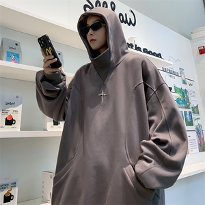 F60-P49 秋冬小众设计感潮牌卫衣男款美式高街情侣休闲宽松上衣图片