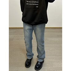cleanfit裤子高街潮牌水洗微喇叭牛仔裤修身直筒痞帅长裤，男装牛仔裤，星座310A-4