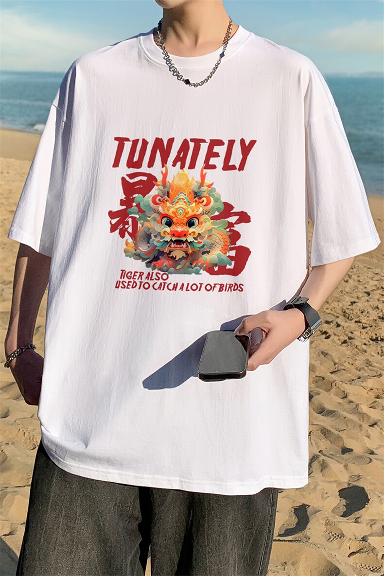 直播供货2025夏装新款纯棉印花短袖T恤A158-T2425-P16特价控28,男装T恤,电商A158