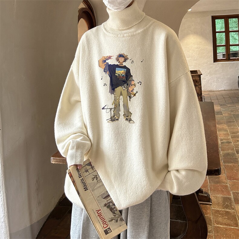 8XL高领毛衣男大码胖子堆堆领打底羊毛衫GM45419-P45加绒款-P65,男装T恤,电商A040