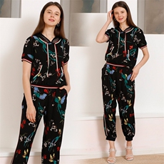 时尚印花女装套装舒适休闲两件套显瘦百搭潮流新品，女装套装/套裙，笃写