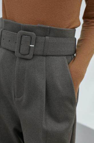 冬季新款气质显瘦腰头设计感遮肉呢绒厚实百搭休闲，女装，拉嘉图