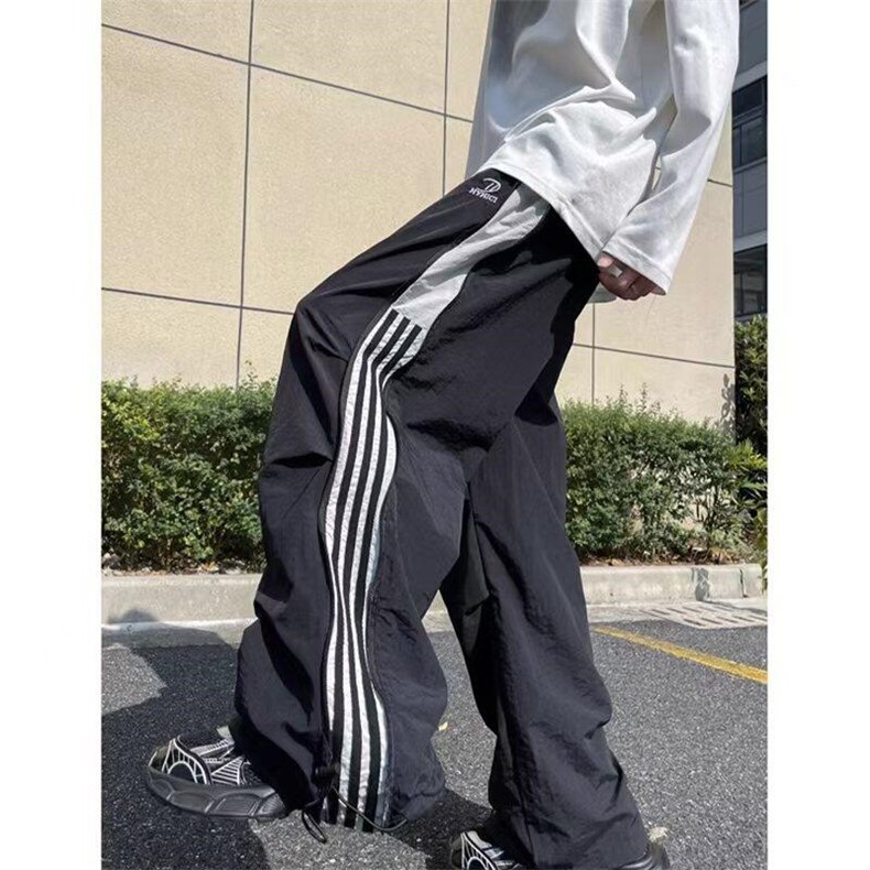 美式复古条纹情侣春秋三条杠裤子K099p43,男装休闲裤,电商D315A