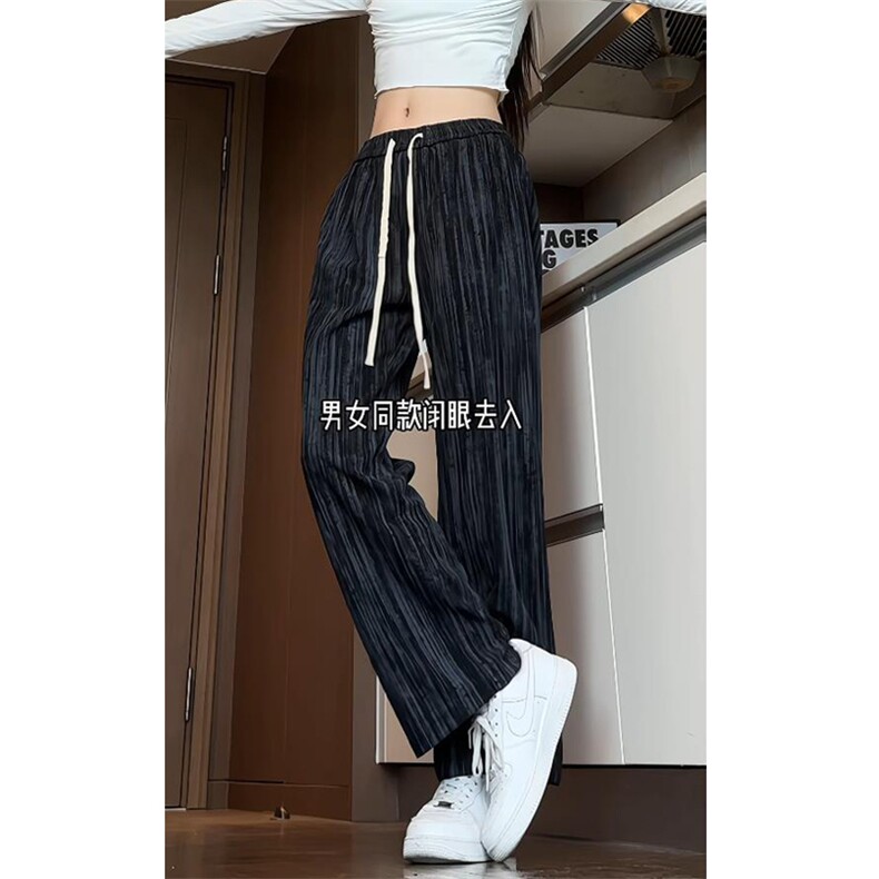 2025秋季情侣灯芯绒印花条纹宽松垂感大码休闲裤A017K770P45，男装休闲裤，电商A017