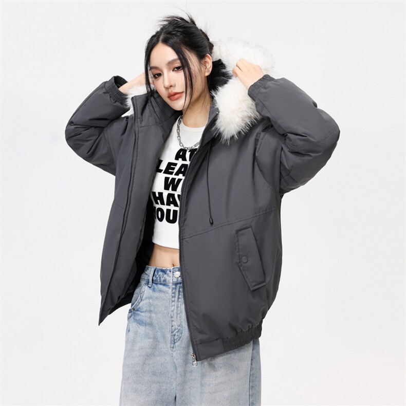加厚大毛领夹克棉服男冬季保暖加绒工装派克服情侣防寒冲锋衣棉袄,男装棉衣,星座717