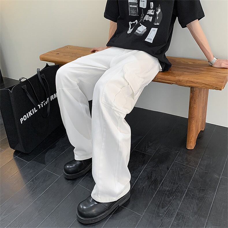 现货山本高街白色弯刀休闲牛仔裤美式直筒长裤610A-1-YK565-P60,男装牛仔裤,星座610A-1