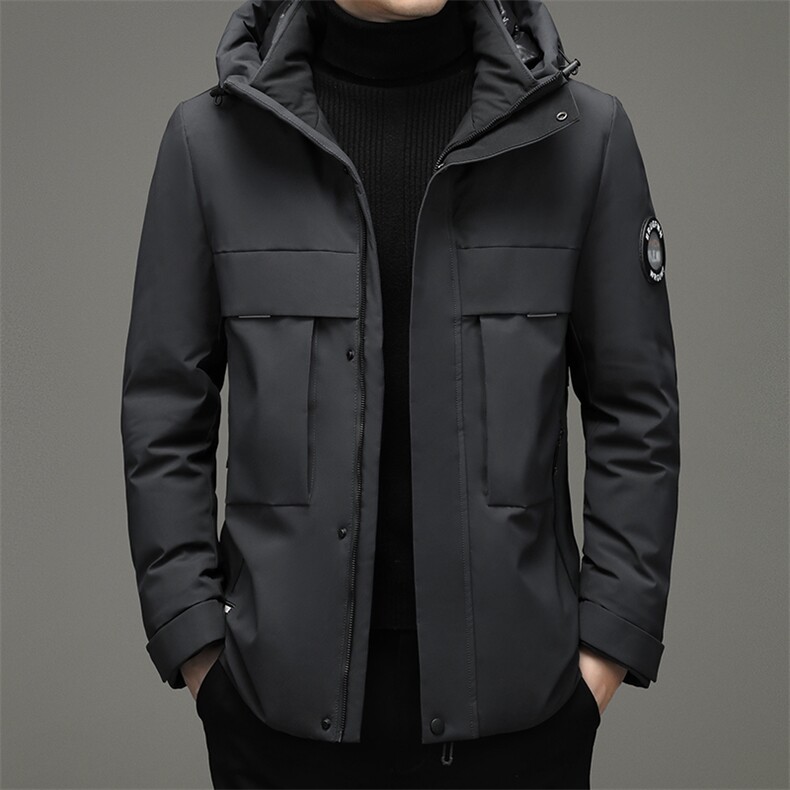 2023冬新款纯色羽绒服男连帽中年男士休闲爸爸装外套YYYR005-P300，男装羽绒服，电商B212（原钱塘6029）