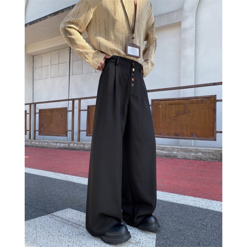 2025春季新款高级感垂坠阔腿宽松休闲西裤B315-K25693-特p40控78,男装休闲裤,电商B315