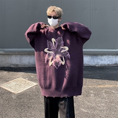 高品质秋款男圆领套头毛衣条纹拼色休闲外套M9164P50，男装针织衫/毛衣，星座1013-1