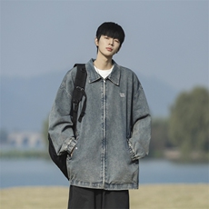 春款男牛仔夹克渐变色字母刺绣休闲外套JK3739P75，男装夹克，星座1013-1