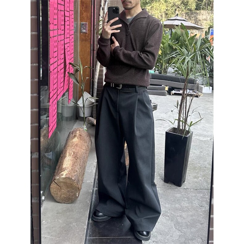 网图罗马格奢品正肩长袖Polo衫男老钱风打底t恤猫眼宝石扣特P,男装Polo衫,电商C306-1