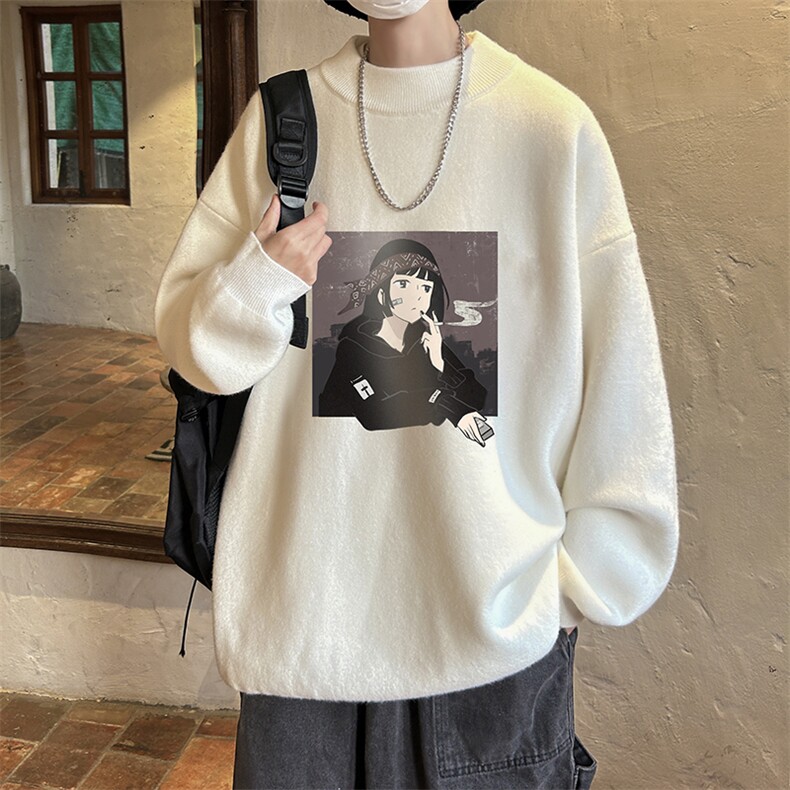 控68半高领毛衣男士大码针织衫男毛线衣男M18122-P45加绒款-P65，男装针织衫/毛衣，电商A040