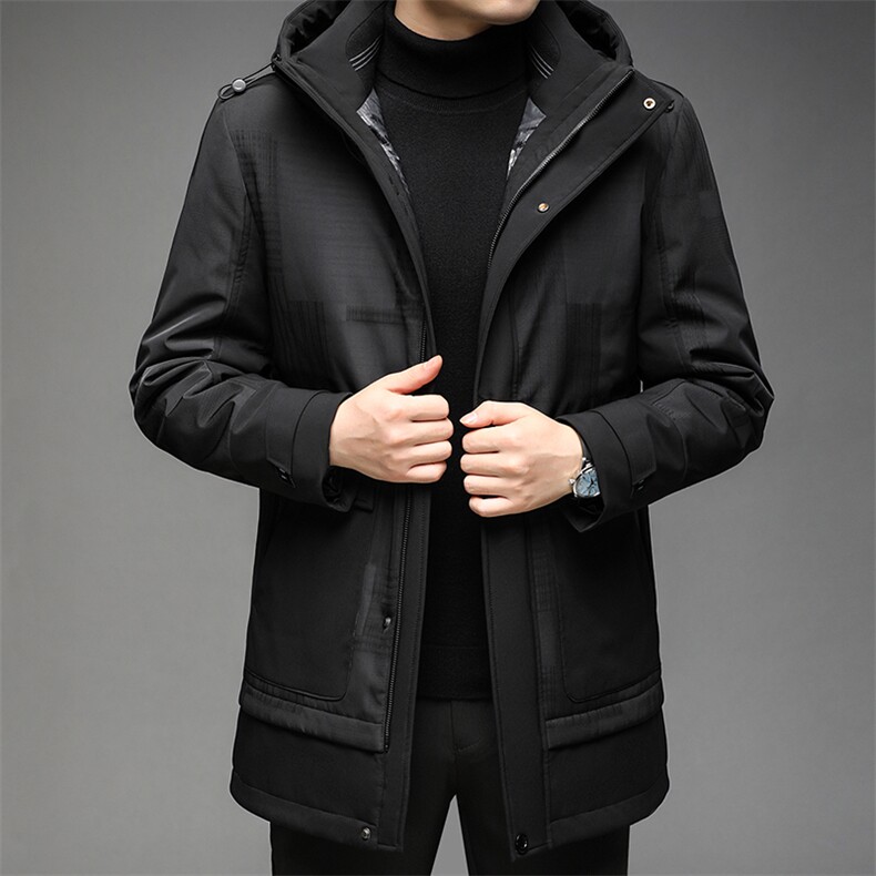 新款羽绒服男连帽冬季中年男士保暖休闲90白鸭绒外套DS2283-P330图片