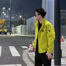 抖音品质秋款男夹克衫字母贴标修身外套WT05P65，男装夹克，星座1013-1