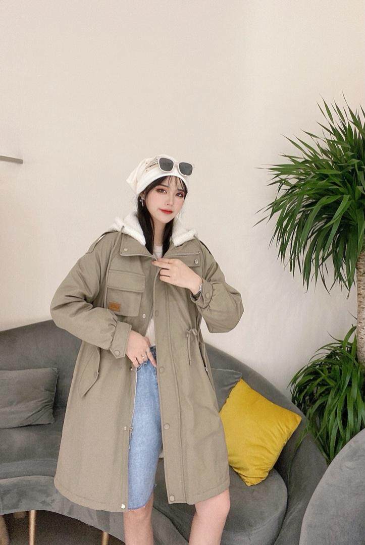 【现货】休闲长款戴帽派克两个色两个码ML，其它，Moshus摩述