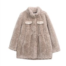 2022冬装新款时尚百搭仿羊羔毛皮毛一体加厚保暖外套，女装羊羔毛/颗粒绒，木子恋