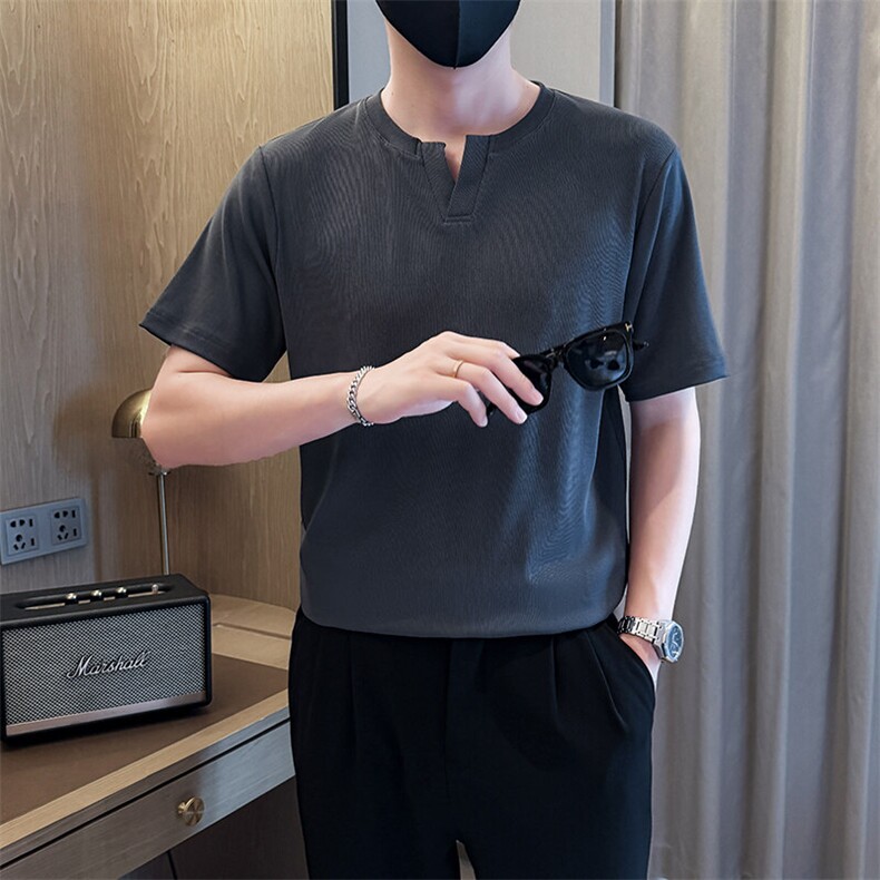 夏打底衫纯色百搭纯色圆领T恤短袖社会小伙A236-82557-特P33,男装T恤,电商A236