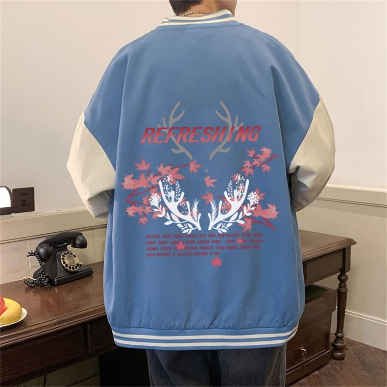 电商DSA028-JKC21P37 P50 新款印花棒球服外套港风休闲夹克图片