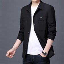 夹克春秋季2023新翻领商务休闲时尚百搭男装上衣宽松免烫外套，男装夹克，电商B212（原钱塘6029）