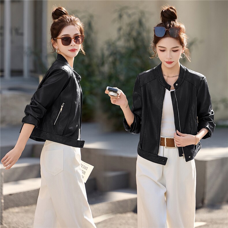 红棕色皮衣外套女春秋季2026新款小个子港风复古高级感皮夹克机车，女装皮衣，潮流依族