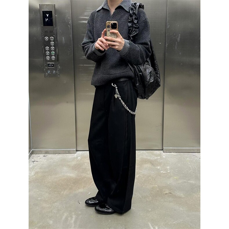 原色丹宁深蓝色牛仔裤男款美式复古cleanfit裤子直筒阔腿微喇叭裤,男装针织衫/毛衣,星座1116A（原606A-3）