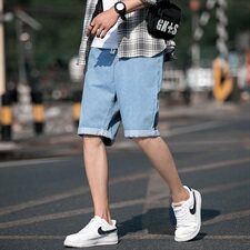 男士牛仔短裤韩版潮流夏季薄款中裤潮牌五分裤DS794T，男装牛仔裤，电商A102