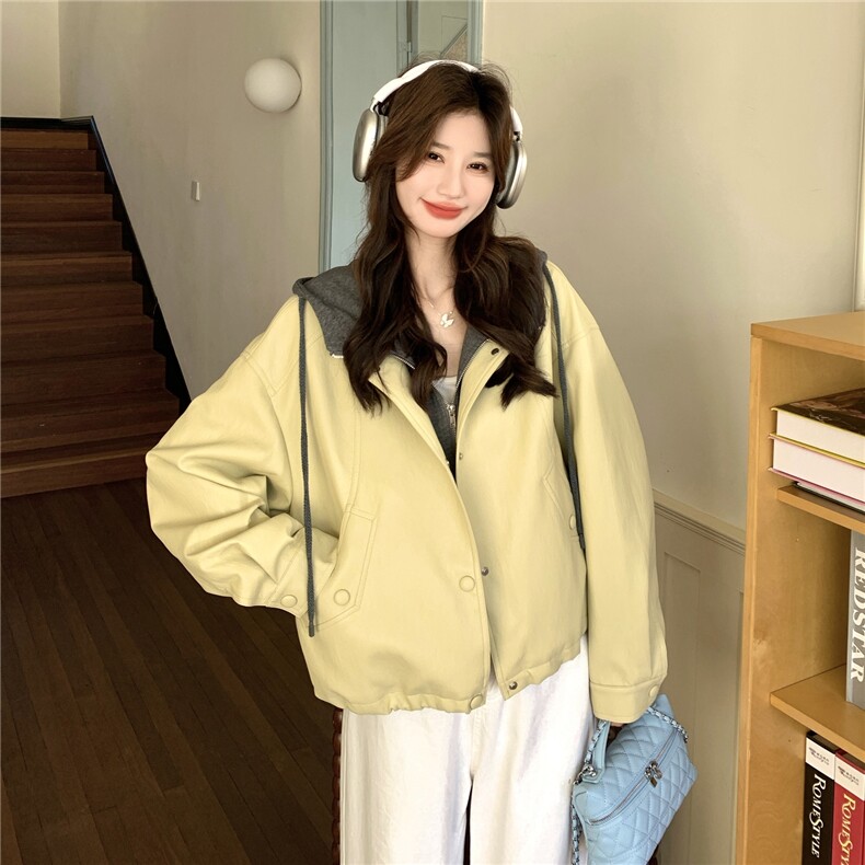 春装新款假俩件皮衣2c307-902-p165k268,女装皮衣,2C307