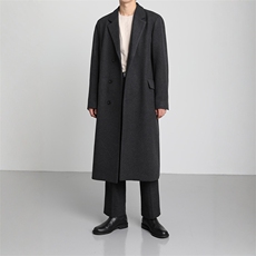 A430-24027P128冬季新款韩版男士过膝毛呢大衣休闲长款呢料外套，男装毛呢大衣，电商A430（原星座702）