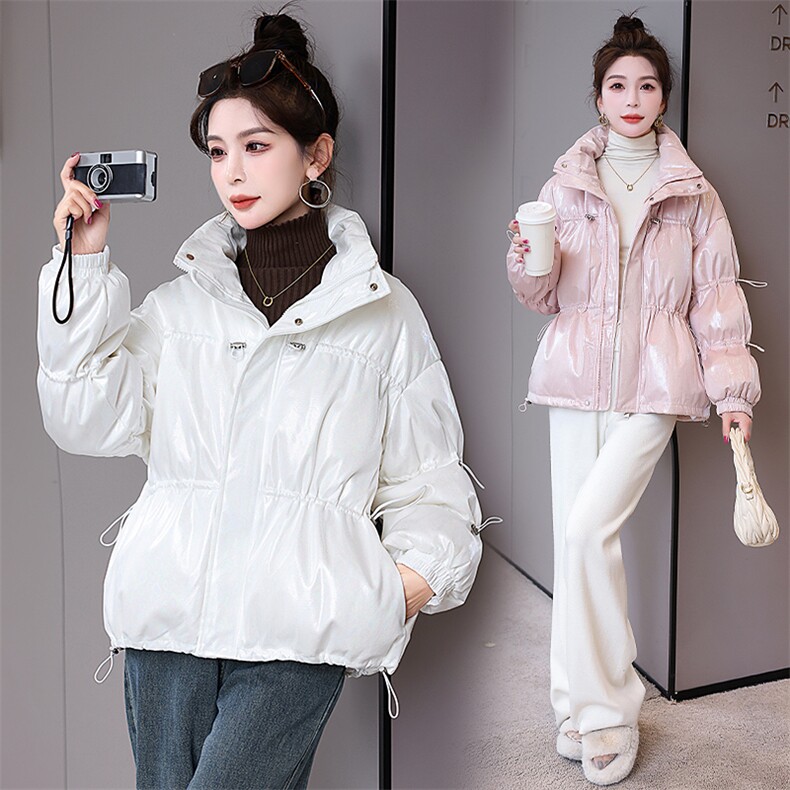 羽绒服冬季女2024年新款泡芙感立领时尚宽松显瘦白鸭绒面包服,女装羽绒服,卡杰菲