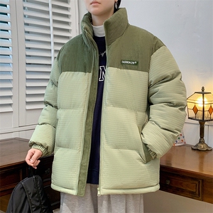 灯芯绒拼接棉衣冬季立领宽松情侣面包服XZ225-3-MF8099-P85控125图片