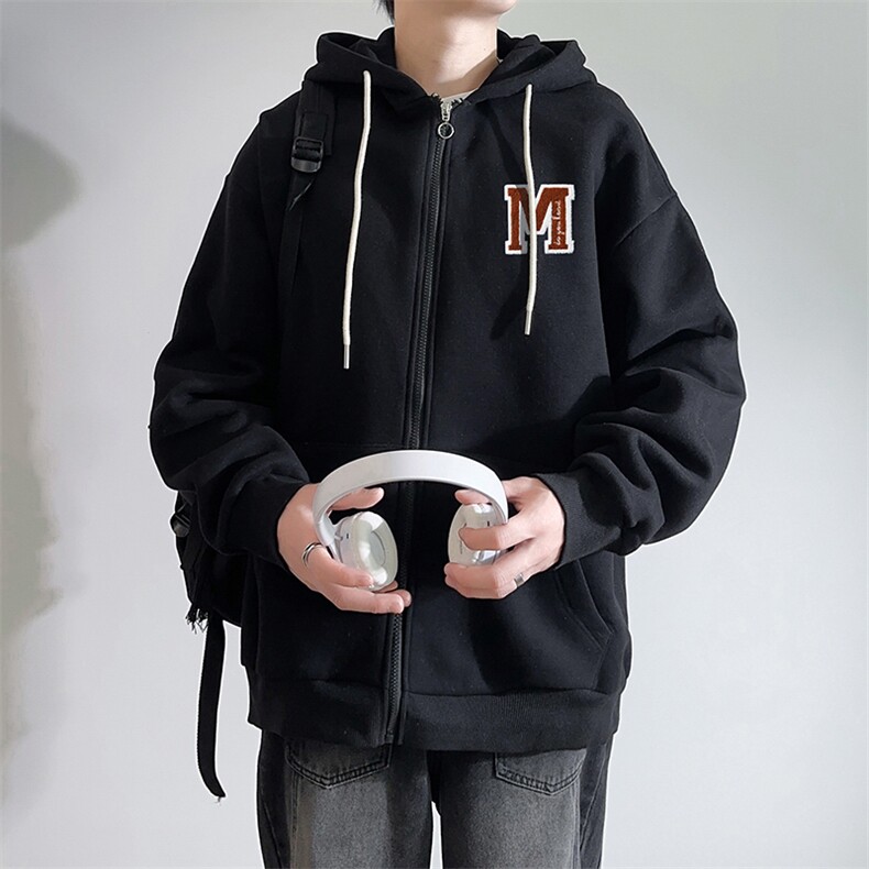 新款男百搭设计感连帽港风白墙针织外套WT3417-P55控88,男装夹克,星座717