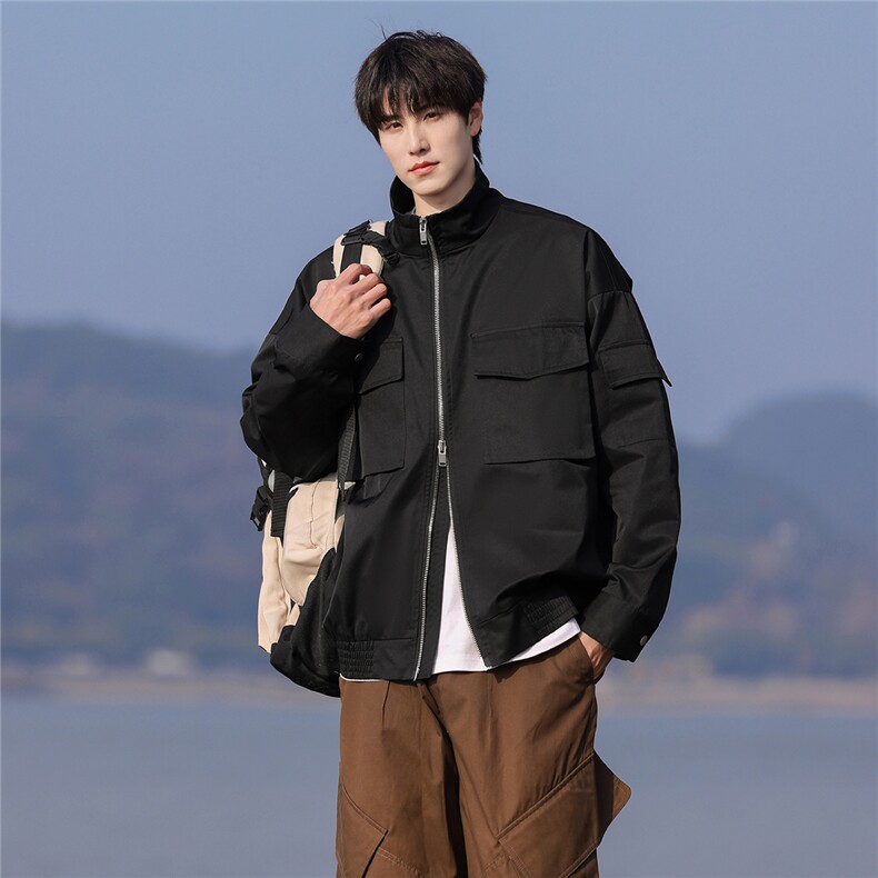 1立领多口袋工装大码M-5XL夹克男：聚酯纤维JK77987P85控138，男装夹克，星座226-2