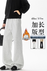 加绒加厚重磅卫裤男微喇美式高街190直筒弯刀裤休闲裤子KZ070P50，男装休闲裤，电商B312
