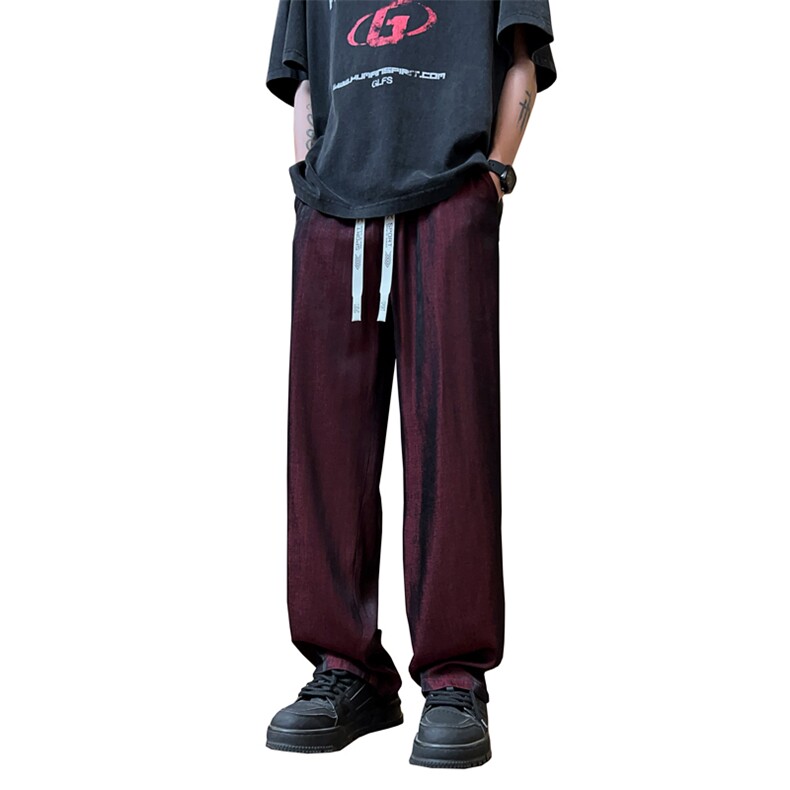 量大优供视频激光拖地直筒冰丝裤CP66-特p30,男装休闲裤,电商B371