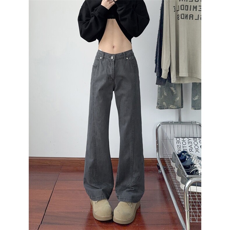 B221美式ins高街暗黑宽松直筒洗褪拼接牛仔裤LK25433-特P50控88,男装牛仔裤,电商B221