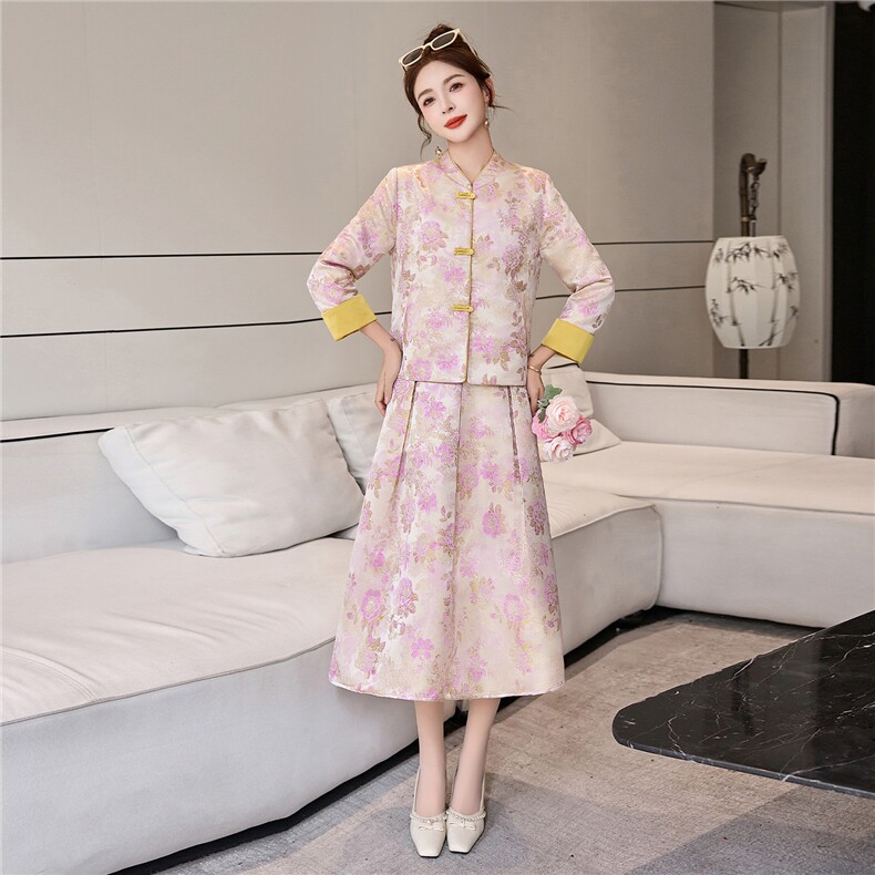 罗得堡2026年春装新款新中式汉服套装连衣裙2609,女装套装/套裙,罗得堡
