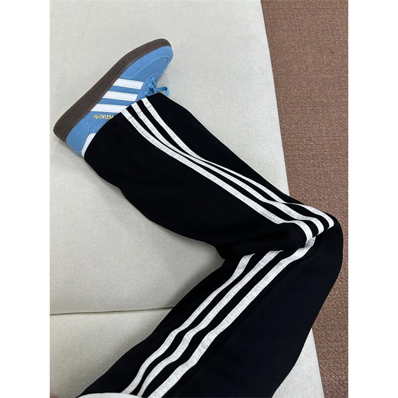 条纹运动裤男女春秋季新款阔腿直筒裤休闲小宽松卫裤-LC3155-p38,男装休闲裤,星座1008