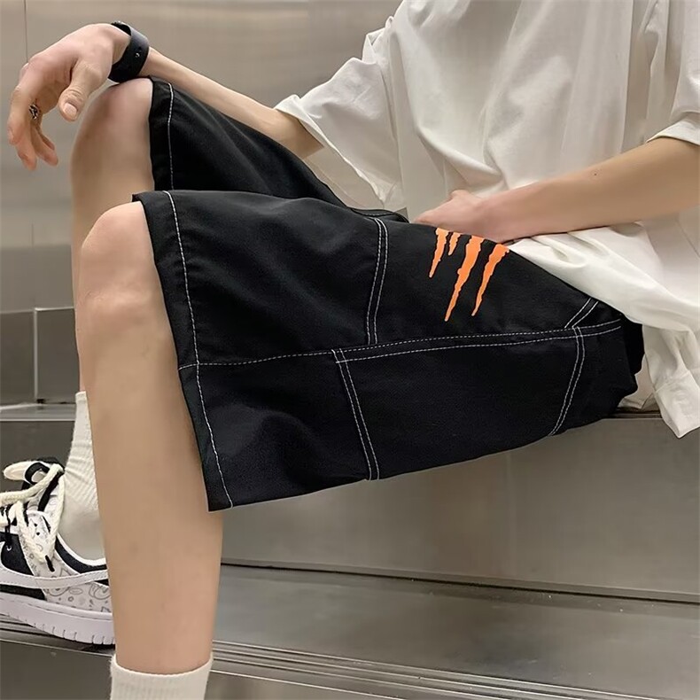 工装裤五分裤春秋宽松型潮休闲裤男简约青春流行时尚潮牌DK98 P30图片