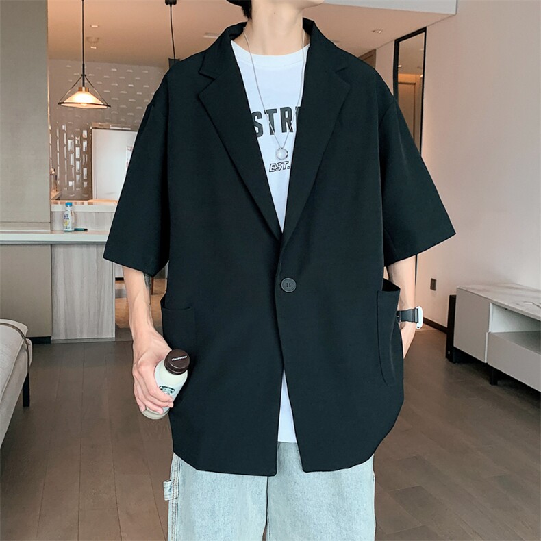 ins休闲西服男新款帅气小西装上衣短袖潮牌港风单西外套W997-P38,男装夹克,星座512-2