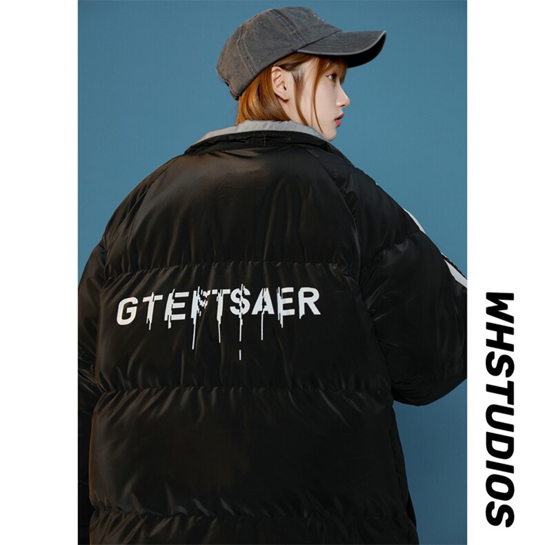 棉衣男秋冬季加厚棉袄外套条纹宽松ins潮面包棉服M0752-P108,男装棉衣,星座308B-1